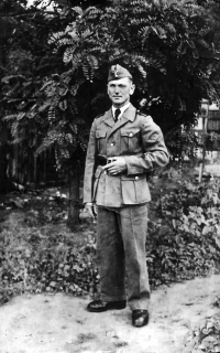 Alfons Stříbný, father of the witness in German uniform, World War II