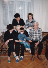 From left František Ludík, sister Luděk, wife Věra, mother Ludmila, father František and nephew Mirek, Přerov, 1990