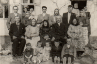 Rudolf Křivánek with his wife Marie in the top row on the right and below them his parents Ferdinand and Kateřina Křivánek, 1957