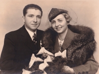 Wedding photo of Karel Krška's parents - Karel Krška st. and Marie Kršková, nee. Horká, 1937