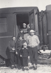 Viktor Weilguny's family (in the foreground) on a trip to the High Tatras, early 1950s