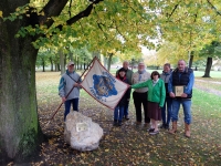 Witness (third from left) at the "Linden of freedom" with other Frýdlant scouts, 28 October 2023