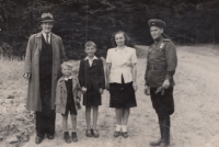 Dad, Lubomir, brother, mother and a Red Army sergeant who lived with them after the war.