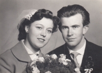 Wedding photograph of Jiří Cimrman and Jarmila Cimrmanová, née Soukupová, 14 June 1958