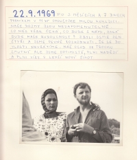 Diary entry 22 September 1969 - Lubomir and Veronika on the way from Kukljica