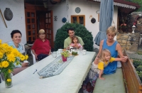 The manager, his third wife Jana, actor Pavel Liška and his wife, singer Barbora Poláková, with their children - they had nowhere to stay on the way, so they provided them with accommodation