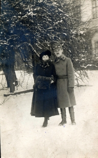 Marie Fenzlová (grandmother of Mahulena Křenková) with her husband Otakar Fenzl