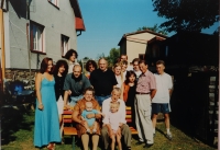 Helena Bartíková with her family, second row, second from the left, around 2000