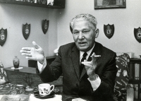 Karel Janoušek in his apartment in Klárov