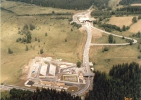 Border crossing Strážný-Philippsreut, aerial photo, 1996