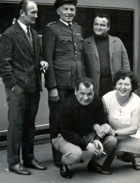 Karel Janšta (in uniform) with friends