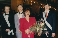 Hana Přikrylová as a teacher with her students, ca. 1991-1992