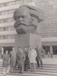 Plesová kapela Pozemních staveb, Jaroslav Pátek zcela vlevo, Karl-Marx-Stadt (Chemnitz), 1974