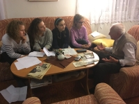 Pupils' team during an interview with Ervín Sedláček, 2018