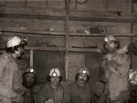 A witness second from the right during a break at the so-called foundry shack