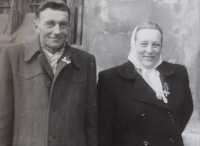 Parents of wife Zdeňka, Mertelík family, 1956