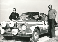 Václav Blahna (vpravo) a Lubislav Hlávka na Rallye Tatry, 1976  