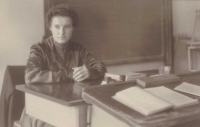 Anežka Kesslerová at school in Pavlov, 1957