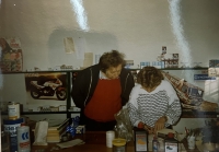 Jan Svoboda in the car part shop he opened in 1992