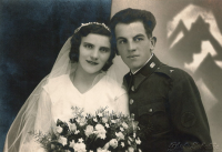 Wedding photograph of her parents, Pavla and Josef Prchal, 1934