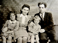 Family photo of the Prchals, from left: sister Jarmila, mother Pavla, Želmíra and father Josef, 1941, Kněževes