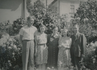 The Sucharda family in front of their house in Roztoky u Jilemnice, 20 August 1944