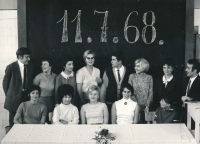 Anna Dusová graduateing from the Faculty of Medicine, 1968