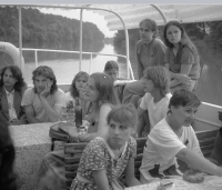 Meeting of of SPUSA and Charter 77 signatories, Zlín 1987, Zlín, Leoš Duda sitting second left in the back row