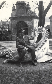 At the military school in Prachatice, 1950s