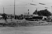 In the streets of Prague after the August occupation, 1968, photo by husband Miloš Živný