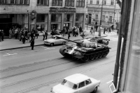 In the streets of Prague after the August occupation, 1968, photo by husband Miloš Živný