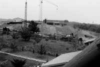 View from the house of the witness in Barrandov, Soviet tank, August 1968