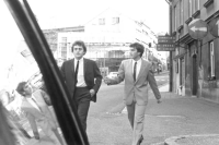 František Pelc (left) with his brother in Sobotka Street in Turnov in 1985