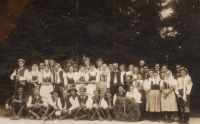 Harvest Festival in Moravský Beroun, 19 September 1948, Ludmila Poláchová in the second row, third from the right