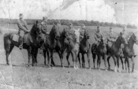 Josef Lacek (in the middle on white horse), 11th Artillery Regiment, Košice, about 1953