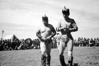 Wrestlers at the Nadam Festival, Mongolia, 1979