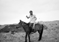 Jiri Lukš on a horse, Mongolia, 1979