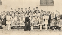 Emil Soukup at the first Holy Communion in Mrákov in 1965