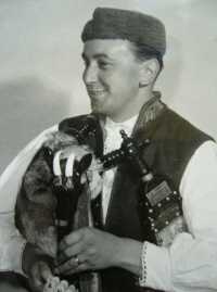 Antonín Konrády as a young piper