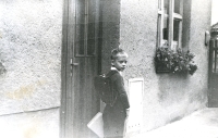 Miroslav Svoboda on his first trip to school in Nový Bydžov in 1968