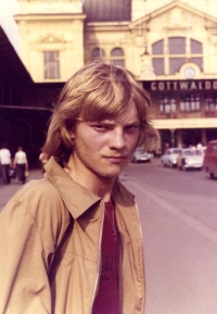 Miroslav Svoboda at the then Gottwald railway station in Pilsen in 1978