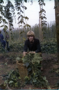 Miroslav Svoboda at the hop summer job in 1978