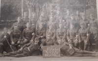 Mobilization, 1938. Jiri Fassmann's father in the bottom row, third from the right