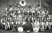 Antonín Konrády with the (left) drum in Uncle Jiří Konrády's Youth Band