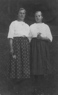 Mother (left) with a friend