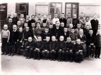 Class with children from the orphanage in the front row / Kiev / 1949