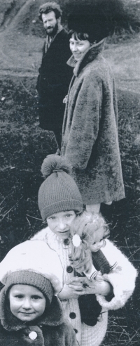 Miroslav and Olga Hudecek with children, 1970s