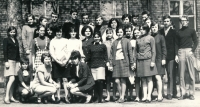 Second year of the grammar school in Košice, school year 1967/68, Eva Zipser in the second row, fifth from the left