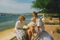 Oldřich Selucký and Markéta Selucká with their son, 1990s