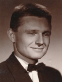 Bohumil Janoušek in 1956 on a picture from the graduation board of the mechanical engineering school